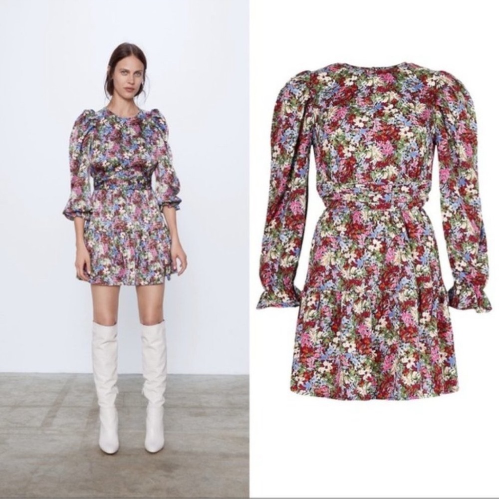 Zara smocked floral dress